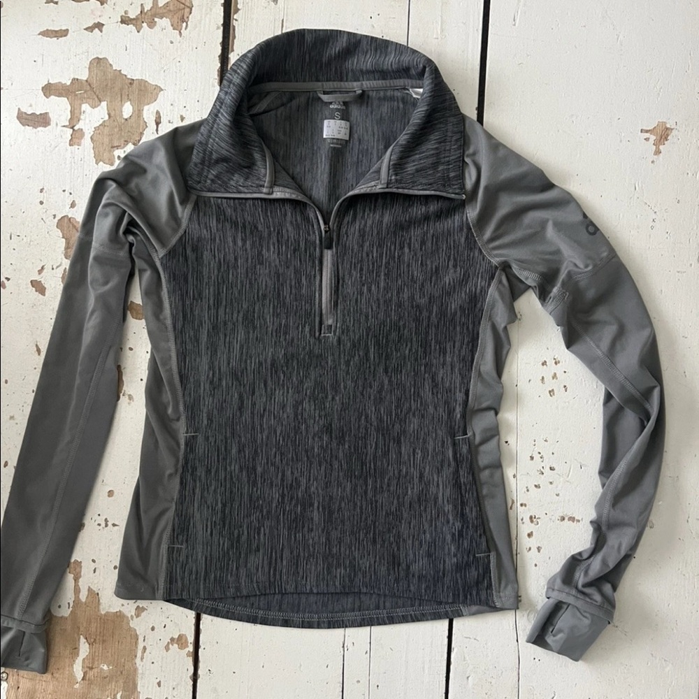 Adidas Climalite Pullover Women's Gray Heather 1/4 Zip Top Sz S